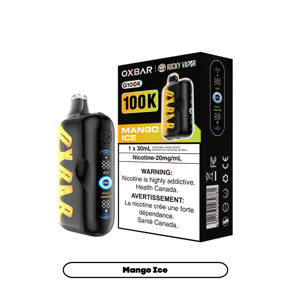 Oxbar Rocky Vapor G100K Mango Ice disposable vape 100,000 puffs