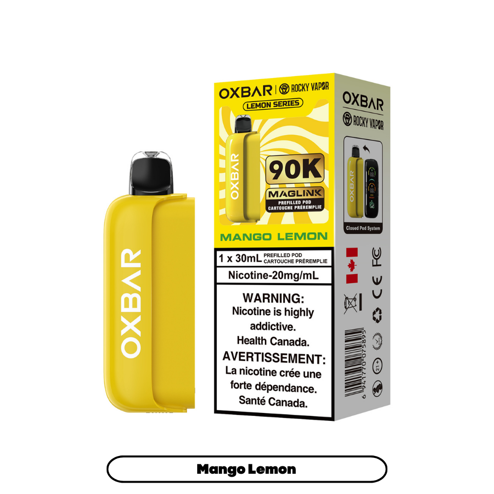 Rocky Vapor Oxbar Maglink Prefilled Pods 90K - Lemon Series - Mango