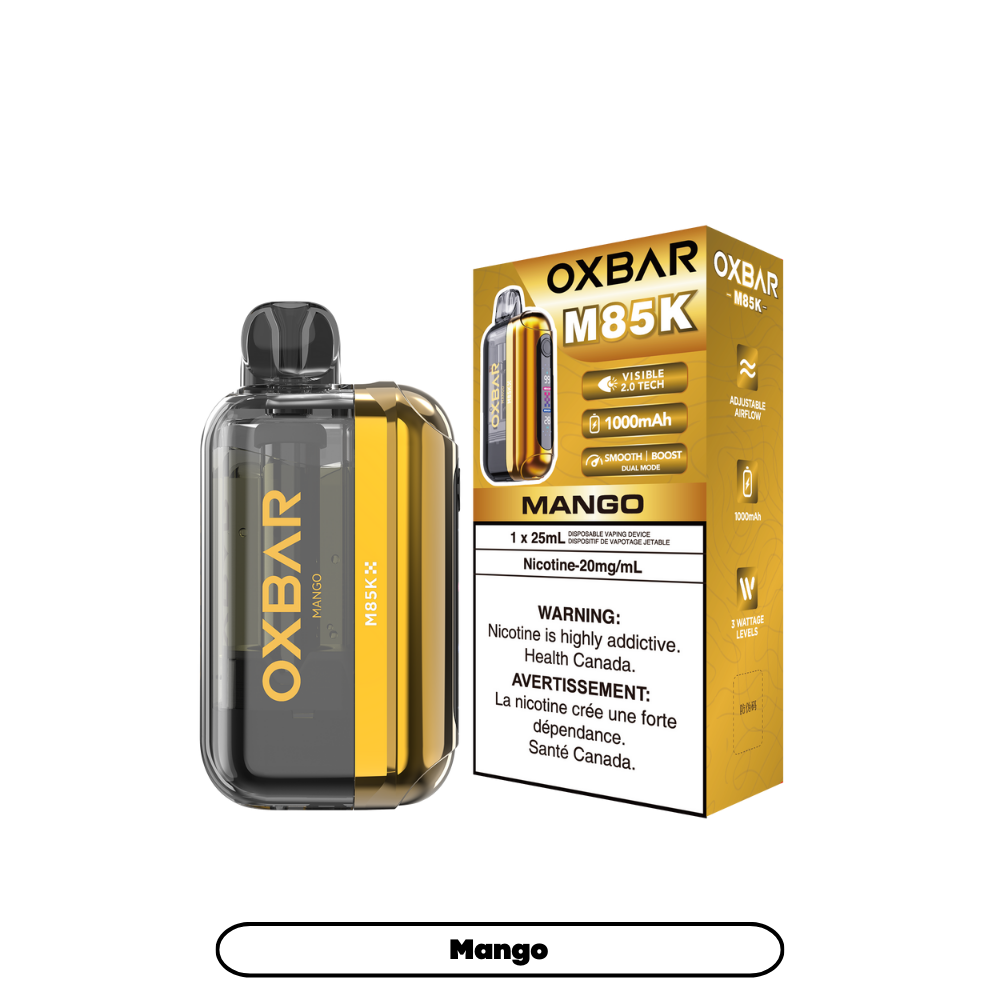 Oxbar M85K Mango disposable vape – tropical mango flavour – 85,000 puffs