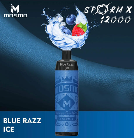 Mosmo STORM X Disposable Shisha Vape - 12k - Blue Razz Ice