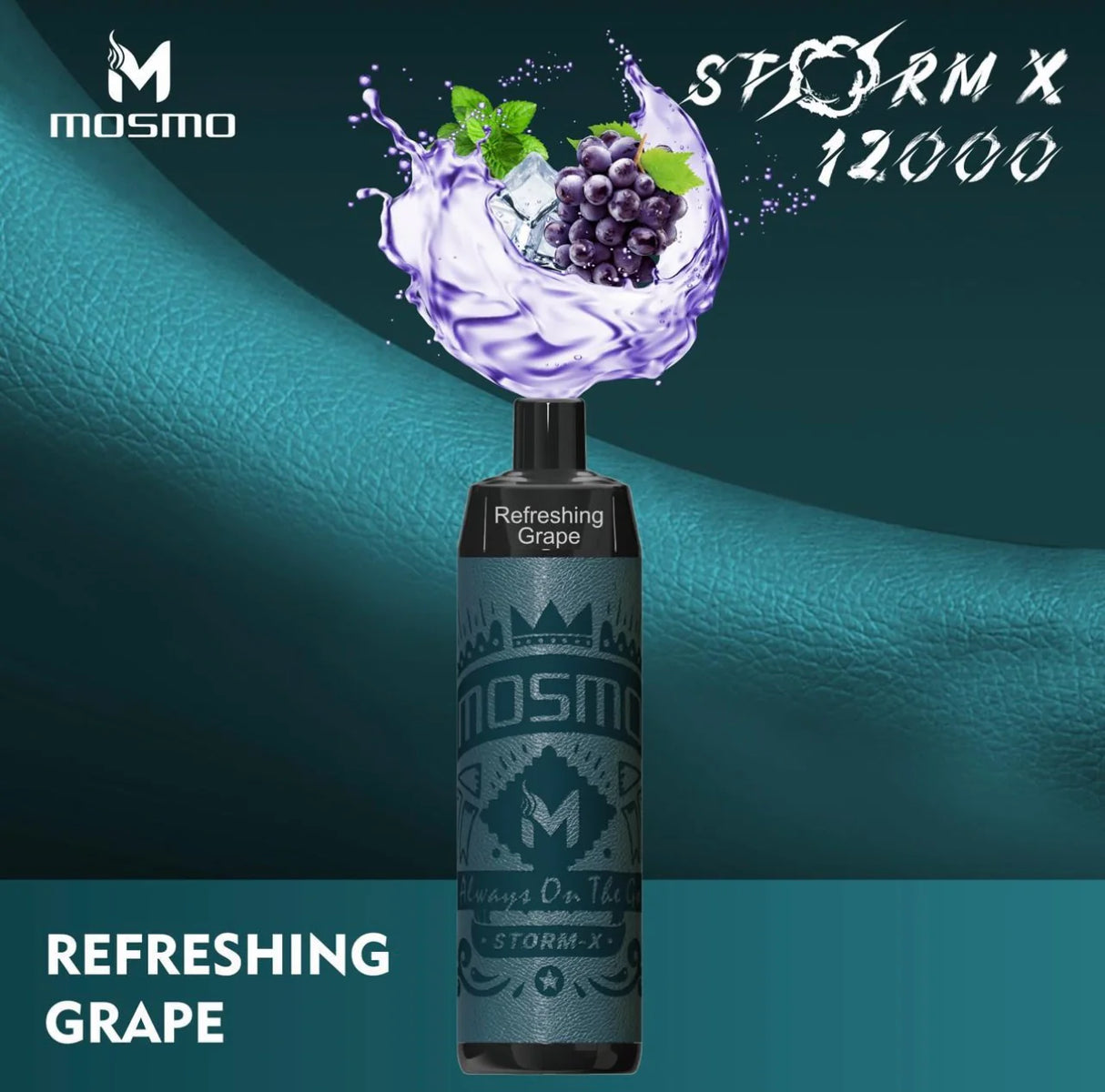 Mosmo STORM X Disposable Shisha Vape - 12k - Refreshing Grape