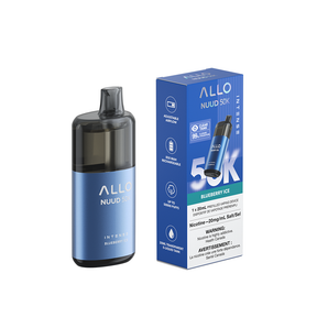 Blueberry Ice – Allo Intense NUUD 50K Disposable Vape 20 mL Salt Nic 850 mAh Type-C Battery.