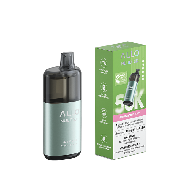 Strawberry Kiwi – Allo Intense NUUD 50K Disposable Vape 20 mL Salt Nic.
