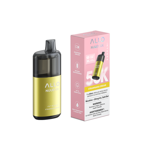 Strawnana Dream – Allo Intense NUUD 50K Disposable Vape 20 mL Clear Tank.