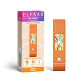 ElfBar EW25K LED Power Bank Battery Device with 900mAh, Type-C, HD smart Screen and interactive animation in orange colour.