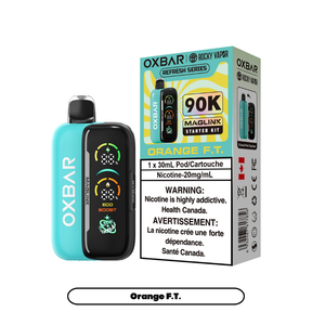 Oxbar x Rocky Vapor Maglink Disposable Vape Orange FT disposable vape with 90000 puffs and dual mesh coil in Canada
