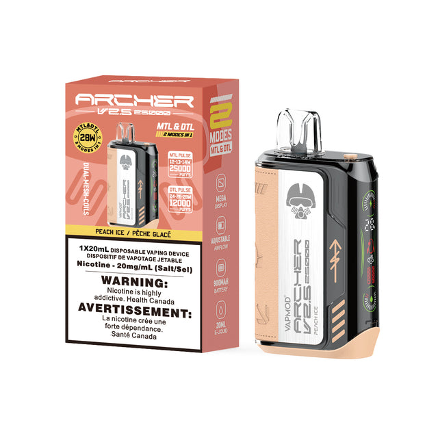 VAPMOD ARCHER VAPE 25K DISPOSABLE V2.5 - Peach Ice