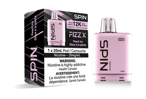 SPIN FIZZ X Pod 12000 - Peach Ice Flavour - 12k Vape Pod