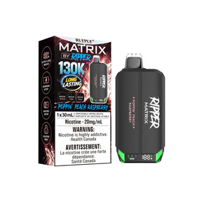 Poppin' Peach Raspberry Ripper Matrix 130K Disposable Vape