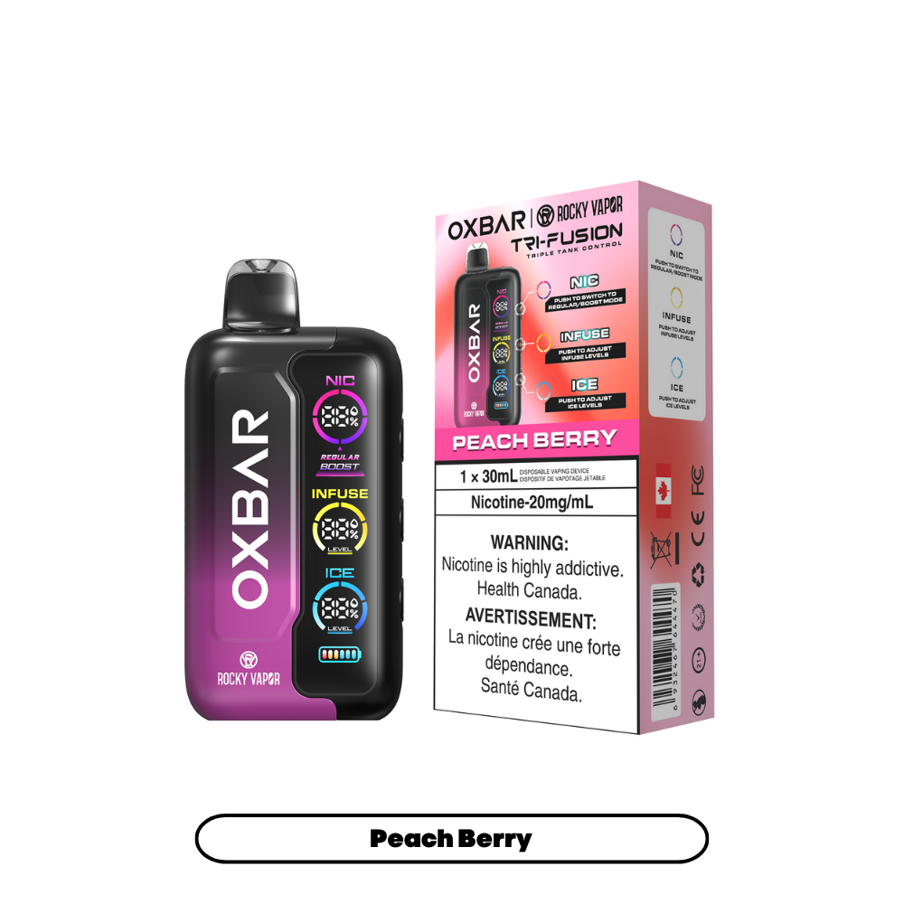 Oxbar Tri Fusion Disposable Vapes - Peach Berry