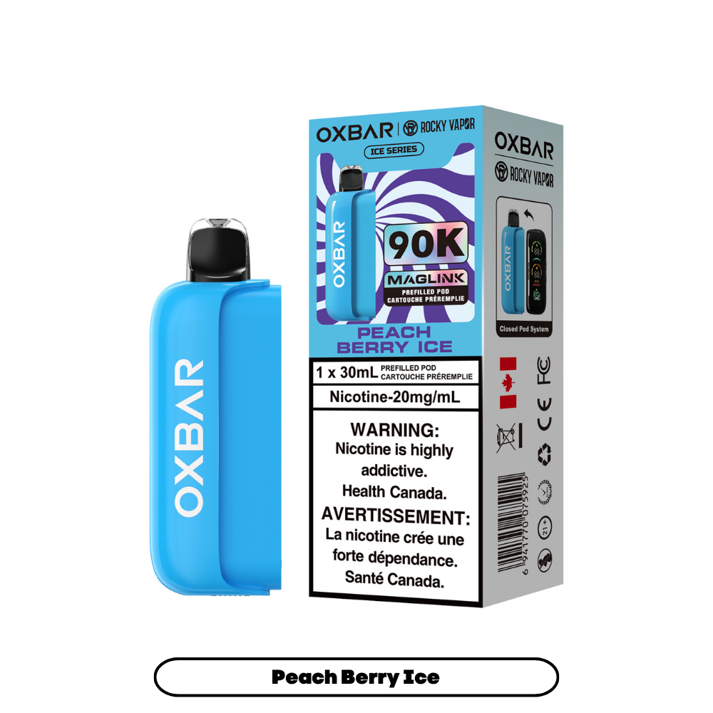 Rocky Vapor Oxbar Maglink Prefilled Pods 90K - Ice Series - Peach Berry Ice