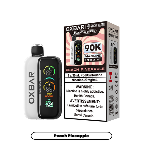Oxbar x Rocky Vapor Maglink Disposable Vape Peach Pineapple flavour – 90,000 puffs