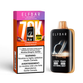 Pineapple Mango – ELF BAR 70K Vape – 70,000 Puffs, 20mL E-liquid, 20mg/mL Nicotine – Tangy Pineapple and Sweet Mango, Rechargeable