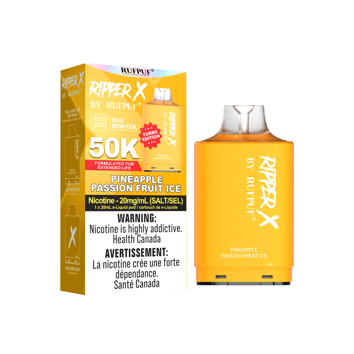 Pineapple Passion Fruit Ice - Ripper X Pod 50k Puffs Turbo Edition