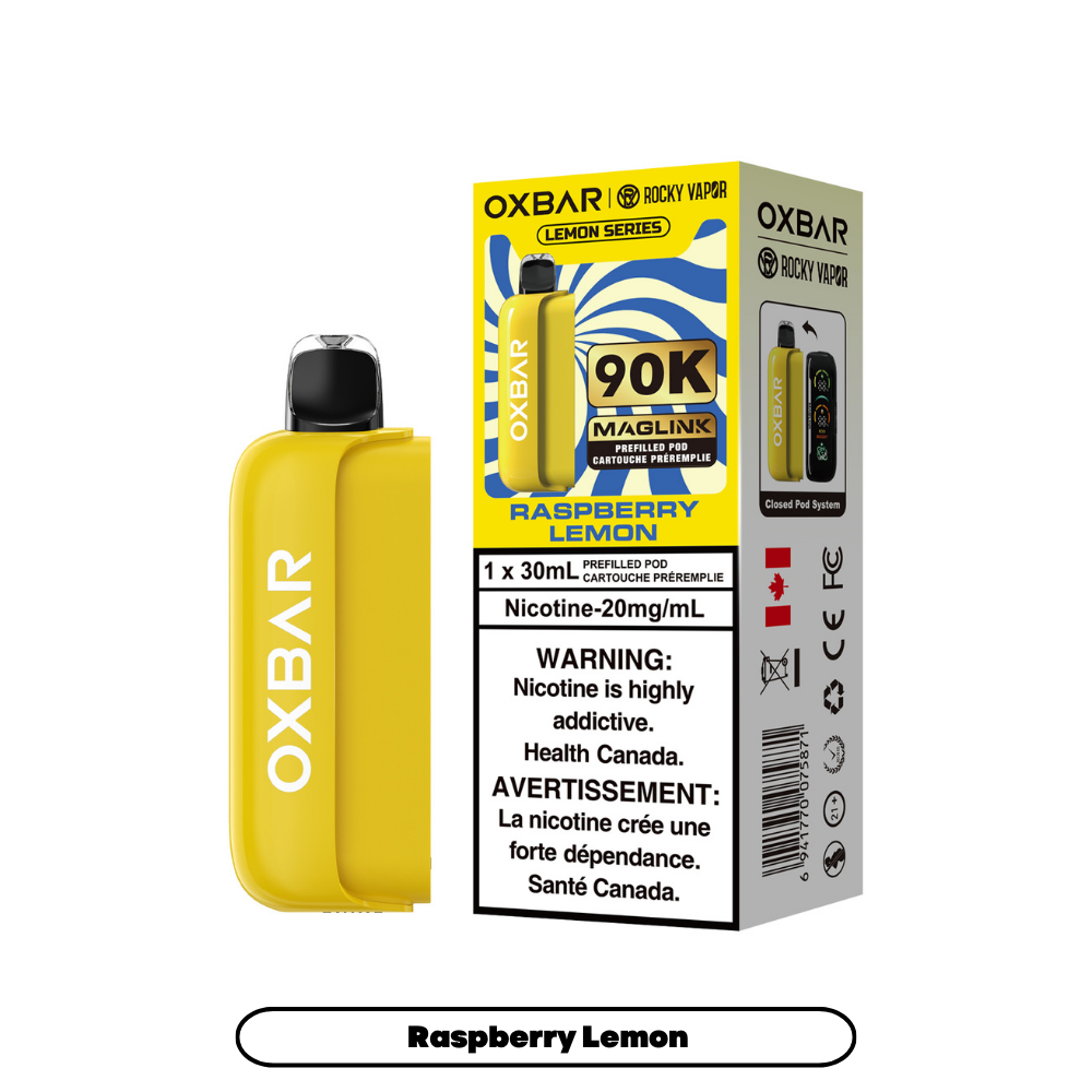Rocky Vapor Oxbar Maglink Prefilled Pods 90K - Lemon Series - Raspberry