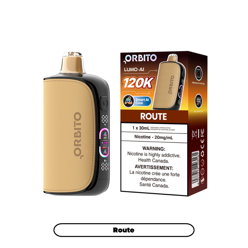 ORBITO LUMO-AI 120K Disposable Vape Route disposable vape with 120,000 puffs and Smart AI Chip in Canada