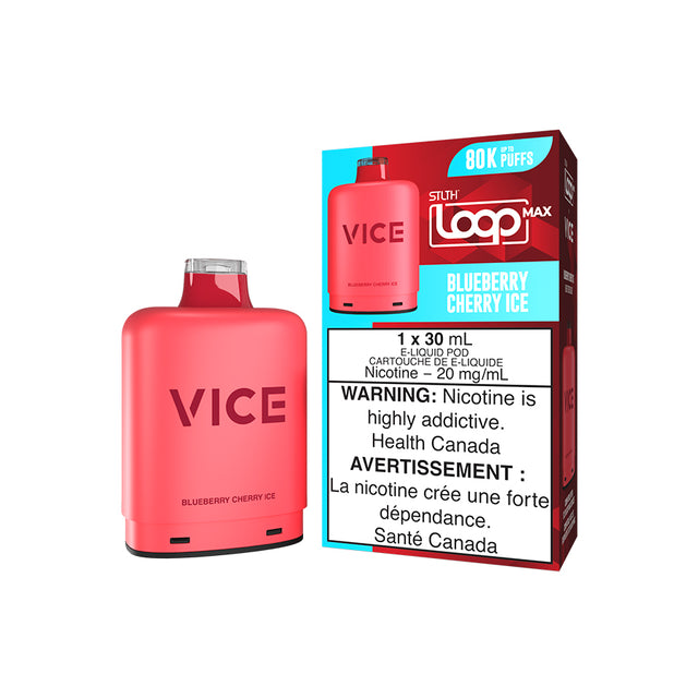 Blueberry Cherry Ice – STLTH LOOP MAX x VICE Pods 80,000 puffs 30mL 20mg adjustable airflow in Canada