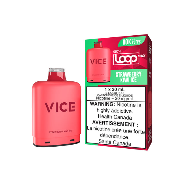 Strawberry Kiwi Ice – STLTH LOOP MAX x VICE Pods 80,000 puffs 30mL 20mg magnetic pod in Canada