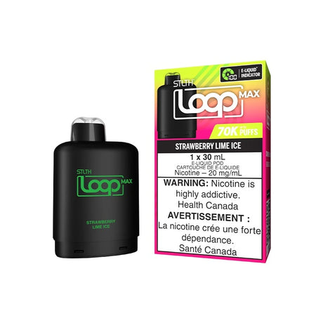 STLTH LOOP MAX Strawberry lime Ice Pod Pack with 30mL prefilled, up to 70k puffs