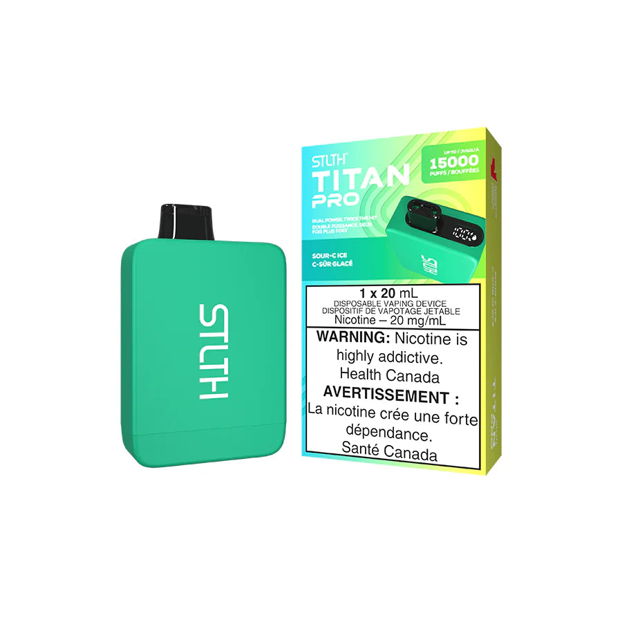 Stlth Titan Pro 15k Disposable Vape - SOUR-C ICE 15000 Puffs