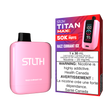 Razz Currant Ice - STLTH Titan Max 50K Disposable Vape, 50,000 puffs, 20mg/ml nicotine strength, 30ml e-liquid capacity.