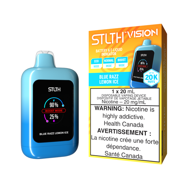 BLUE RAZZ LEMON ICE - STLTH VISION Disposable Vape 20K