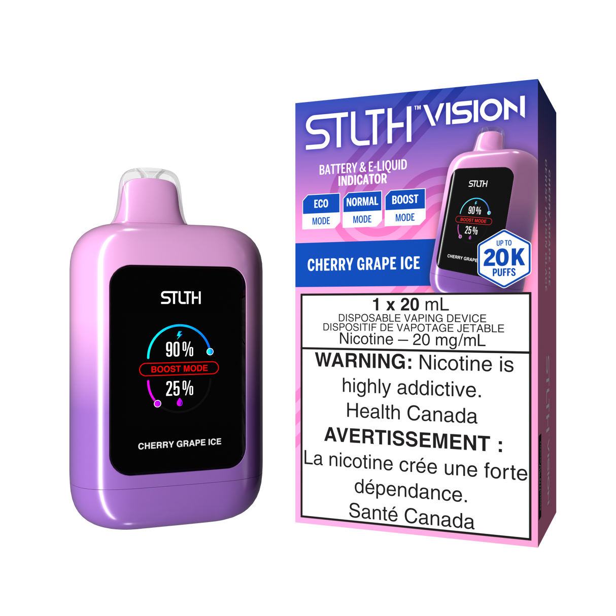 CHERRY GRAPE ICE - STLTH VISION Disposable Vape 20K