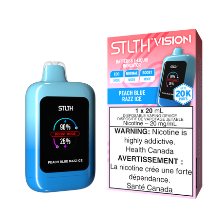 PEACH BLUE RAZZ ICE - STLTH VISION Disposable Vape 20K