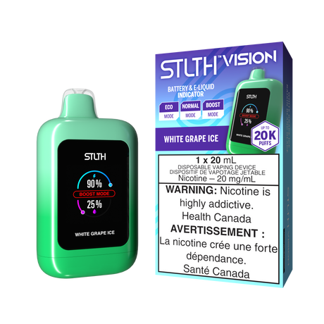 WHITE GRAPE ICE - STLTH VISION Disposable Vape 20K