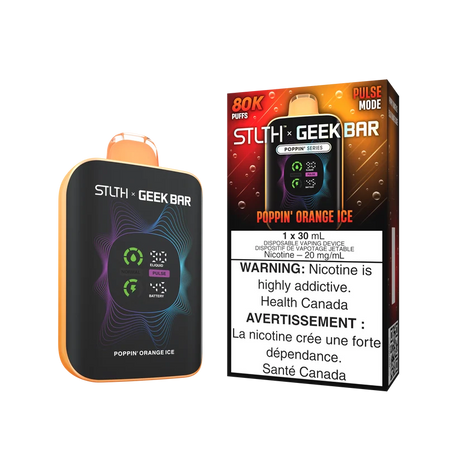 Poppin Orange Ice STLTH x Geek Bar 80K 30mL disposable vape
