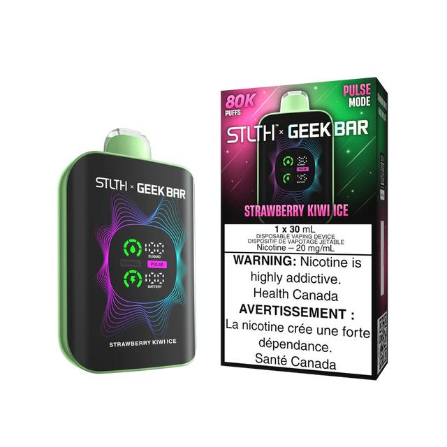 Strawberry Kiwi Ice STLTH X GEEKBAR 80K Disposable Vape Canada Limited Edition with strawberry kiwi ice flavour