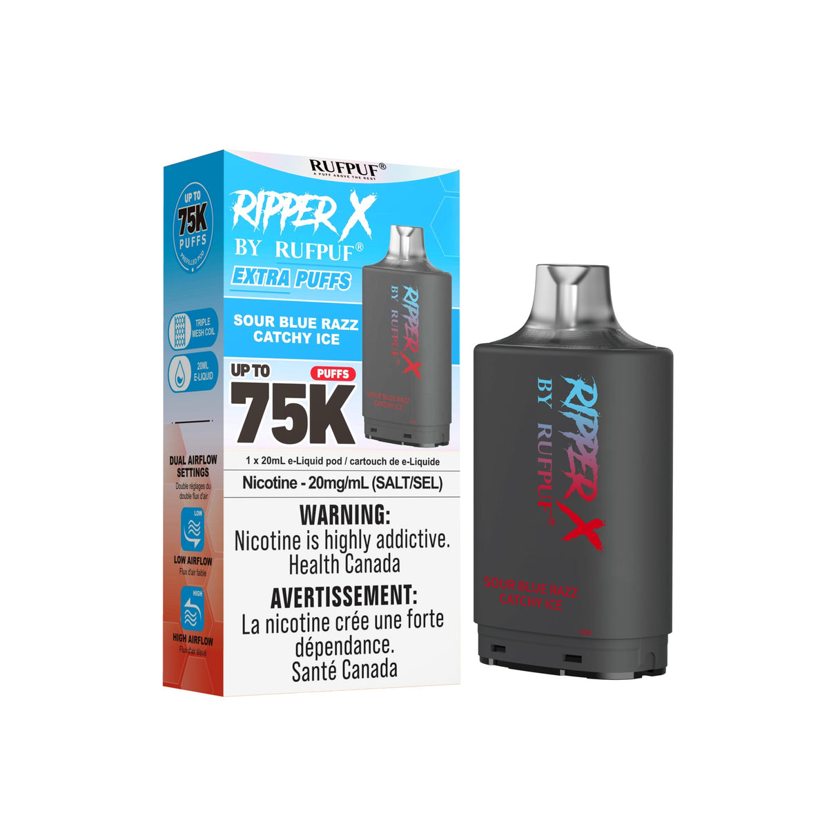Sour Blue Razz Catchy Ice - Ripper X 75K Pod 75000 Puffs