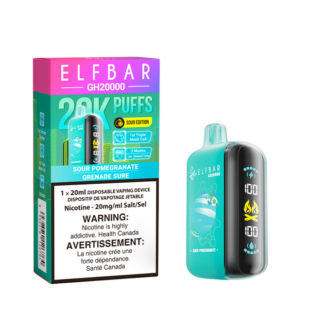 Sour Pomegranate Elf Bar GH20k - 20k puffs - Sour Edition - 20mg/ml - 20ml Disposable Vape