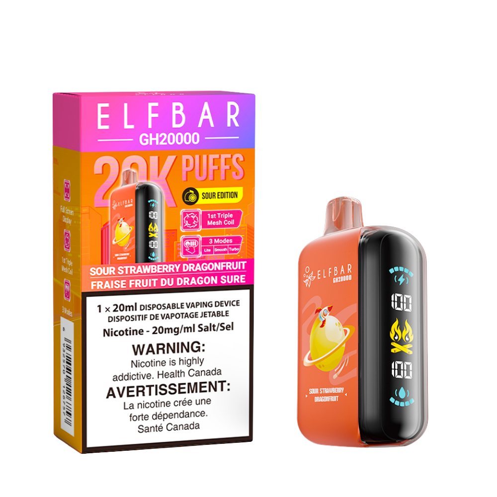 Sour Strawberry Dragonfruit - Elf Bar GH20k - 20k puffs - Sour Edition - 20mg/ml - 20ml Disposable Vape