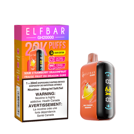 Sour Strawberry Dragonfruit - Elf Bar GH20k - 20k puffs - Sour Edition - 20mg/ml - 20ml Disposable Vape