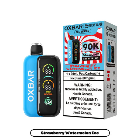 Oxbar x Rocky Vapor Maglink Strawberry Watermelon Ice Disposable Vape – 90,000 puffs – Hybrid Kit