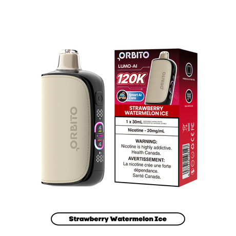 ORBITO LUMO-AI 120K Disposable Vape Strawberry Watermelon Ice disposable vape with 120,000 puffs and Smart AI Chip in Canada