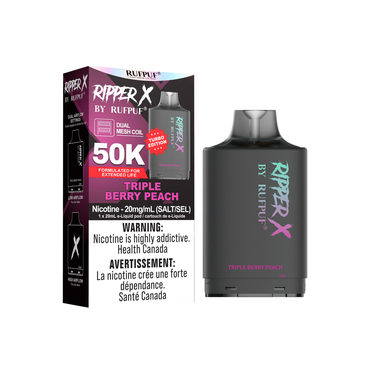 Triple Berry Peach - Ripper X 50k Turbo Pod 20mg/ml