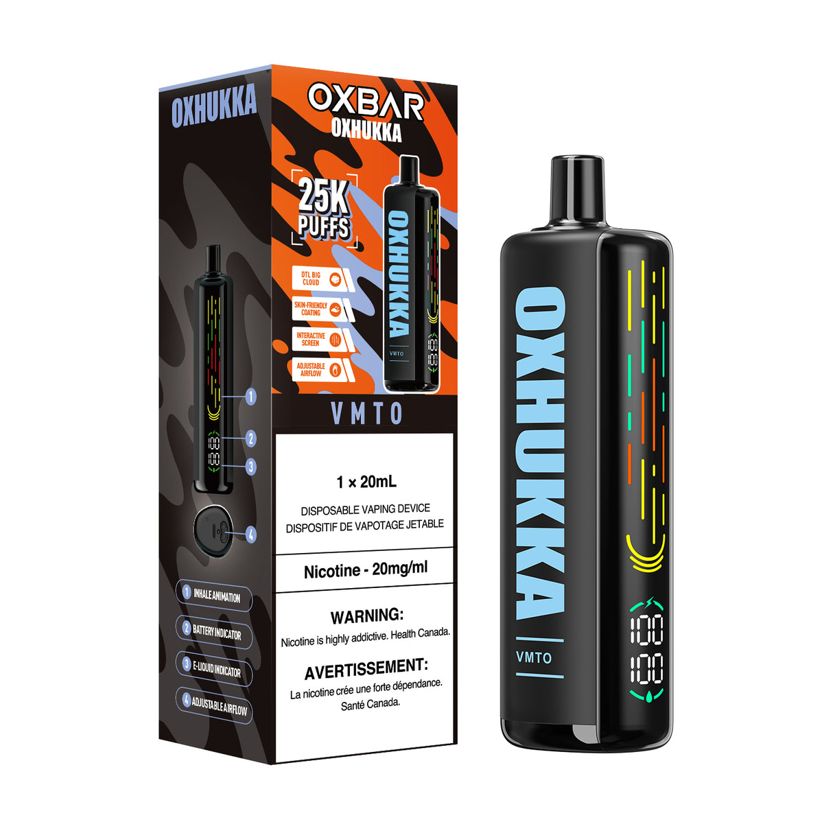 VMTO OXBAR OXHUKKA 25000 Puffs Disposable Vape 20ml