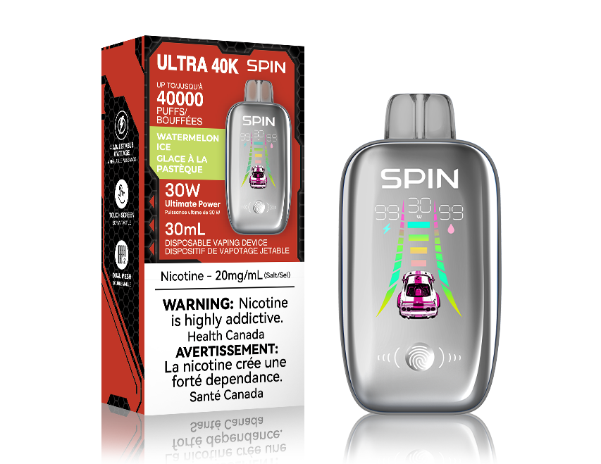 Spin Vape Ultra 40K Disposable Vape - Watermelon Ice Flavor