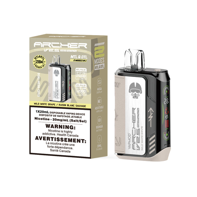 VAPMOD ARCHER VAPE 25K DISPOSABLE V2.5 - Wild White Grape