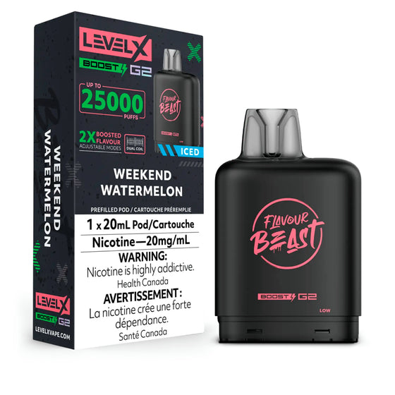 Weekend Watermelon Iced - Flavour Beast Level X Boost G2 Pod