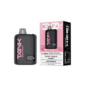 White Peach FEED Tank 120K Disposable Vape with smooth peach flavour and 120,000 puffs