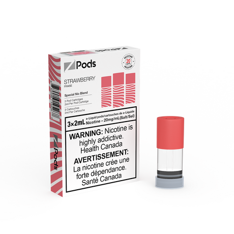 ZPods - Strawberry Strawberry Ice prefilled pods with 400 puffs per pod and layered cotton coils in Canada