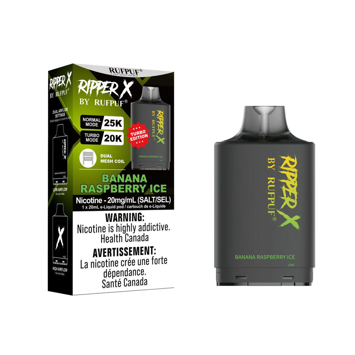 Banana Raspberry Ice - Ripper X 25k Puffs Turbo Edition – Quality Vapes