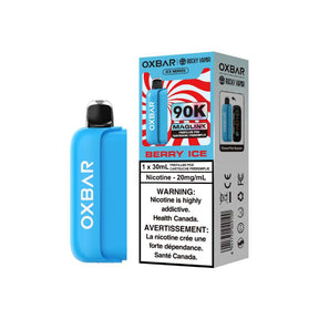 Berry Ice OXBAR x Rocky Vapor Maglink 90K 30mL prefilled pod with retail box, 20mg/mL nicotine, Canada