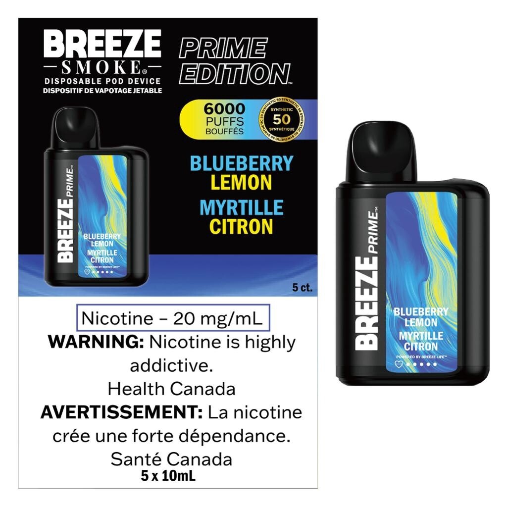 Breeze Prime Disposable Vape 6000 - Blueberry Lemon