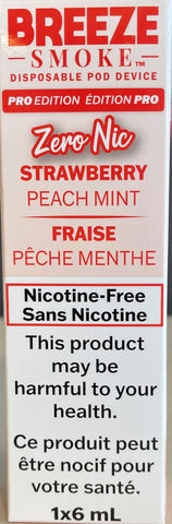 Breeze Pro Zero Nic - Strawberry Peach Mint