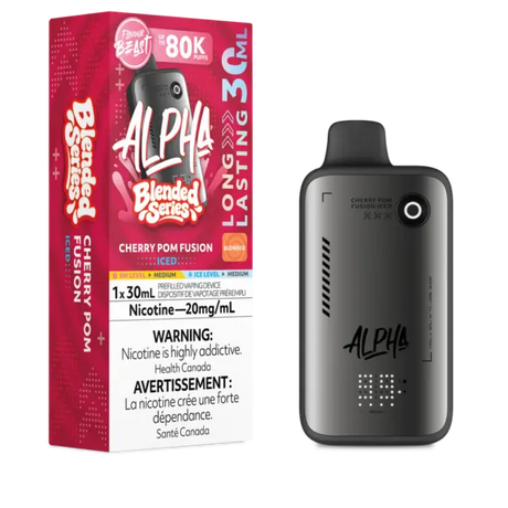 Cherry Pom Fusion Iced Flavour Beast Alpha 80K Disposable Vape with cherry pomegranate flavour