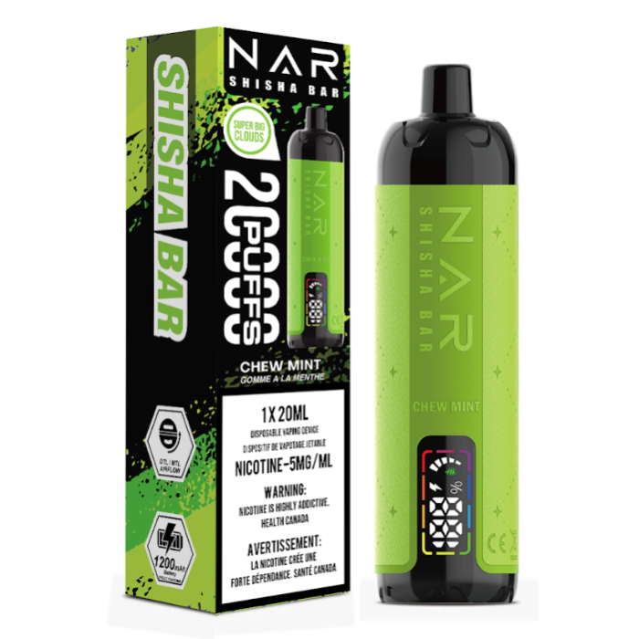 NAR Shisha Bar Vape Disposable 20K puffs - Chew Mint